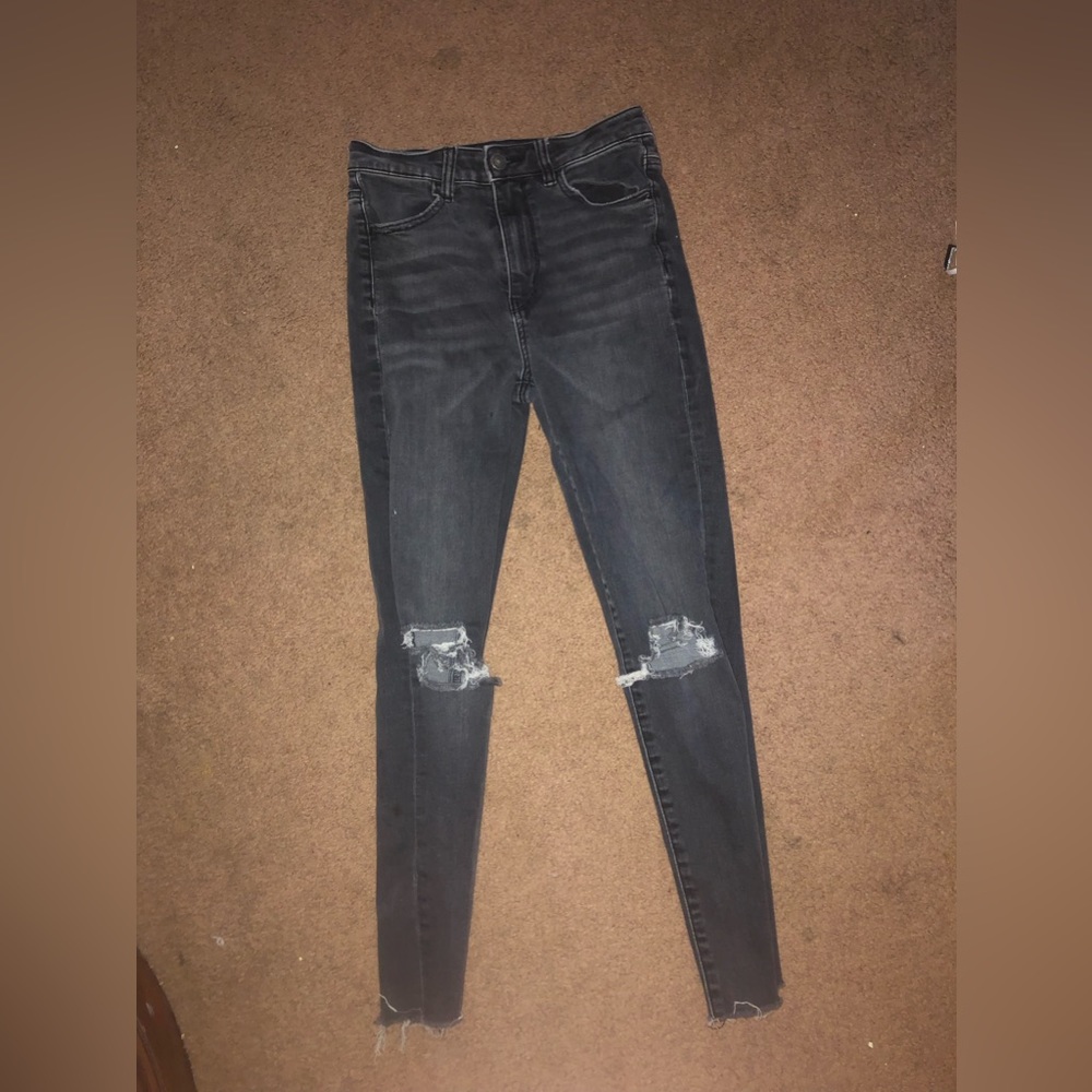 AE Next Level Stretch Black Stretchy Jeans in Size 4